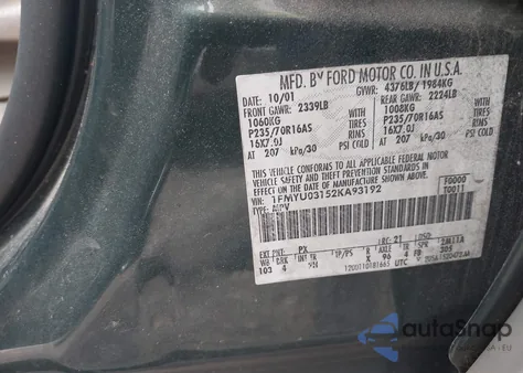 2002 Ford Escape Xlt из США, поврежденный, VIN 1FMYU03152KA93192